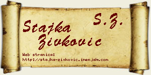Stajka Živković vizit kartica